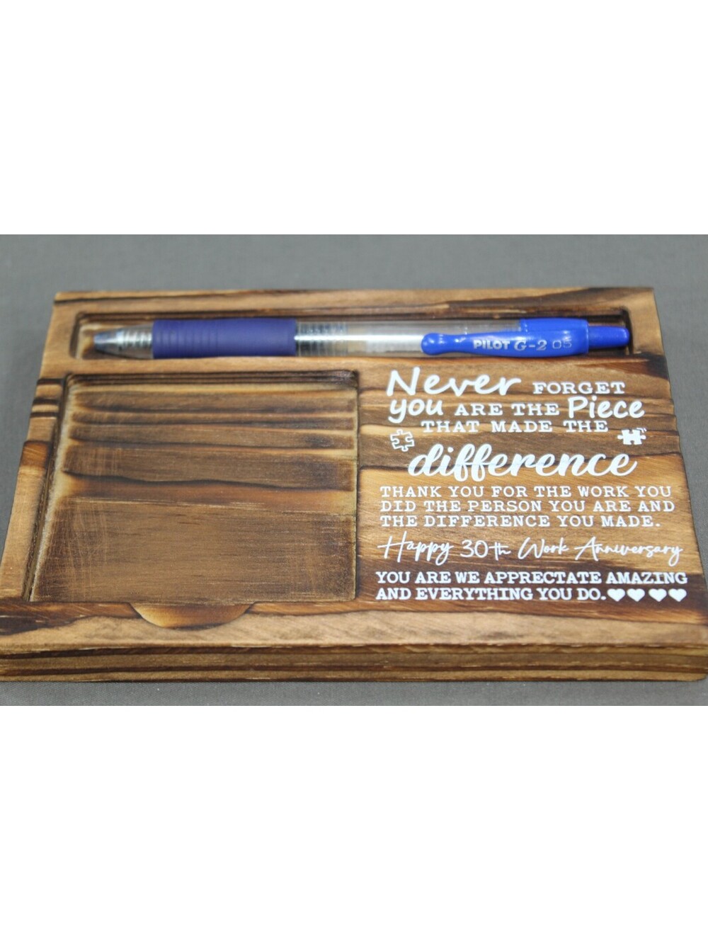 30th Work Anniversary Wooden Desk Organizer Gift – Limited